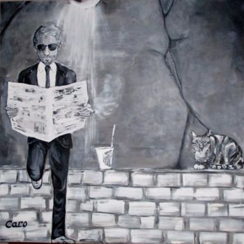 Painting titled "What the papers say…" by Caroline Van Seeters, Original Artwork, Acrylic