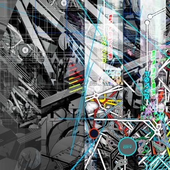 Цифровое искусство под названием "complexcity-02." - Christophe Martel (zenn), Подлинное произведение искусства, 2D Цифровая…