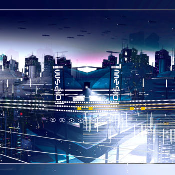 Arte digitale intitolato "panorama-city-av687" da Christophe Martel (zenn), Opera d'arte originale, Modellazione 3D