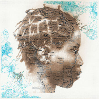 「Afrique」というタイトルの製版 Christophe Szkudlarekによって, オリジナルのアートワーク, 彫刻
