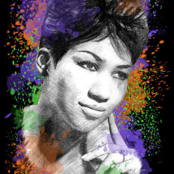 Artcraft titled "Aretha Franklin" by Christophe Tellier, Original Artwork