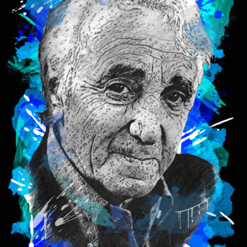 Artcraft titled "Charles Aznavour" by Christophe Tellier, Original Artwork