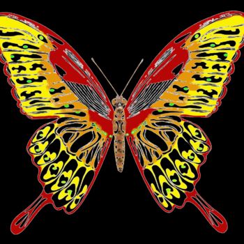Ambacht getiteld "Butterfly #1" door Christophe Tellier, Origineel Kunstwerk, Anders