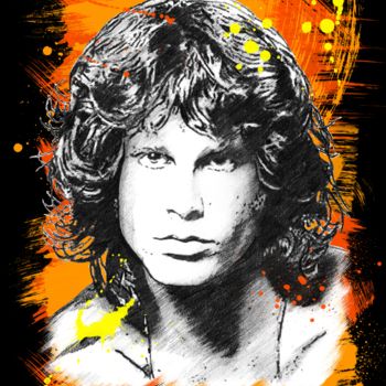 Artisanat intitulée "Jim Morrison" par Christophe Tellier, Œuvre d'art originale, Autre