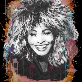 「Tina Turner」というタイトルのアートクラフト Christophe Tellierによって, オリジナルのアートワーク, その他