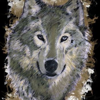 Artesanía titulada "Majestic Wolf" por Christophe Tellier, Obra de arte original, Otro