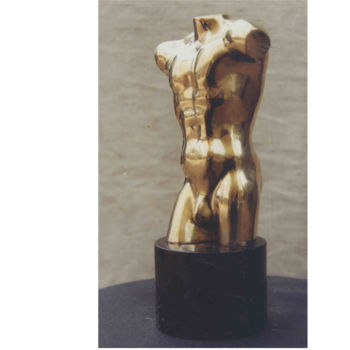 Sculpture titled "Torso" by Mihai Ecobici, Original Artwork, Bronze