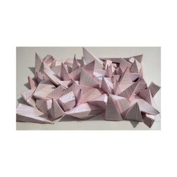 Sculpture titled "Ville géométrique" by Cubeart Boitoart, Original Artwork, Paper Mounted on Cardboard