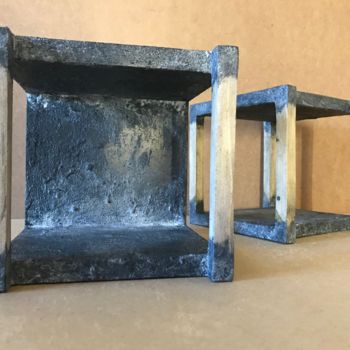 Sculpture titled "Memory boxes - Dipt…" by Cubic Or Not Cubic, Original Artwork, Wood