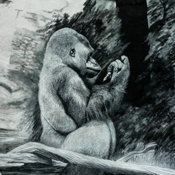 Peinture intitulée "Alone with myself" par Cubinsart, Œuvre d'art originale, Huile