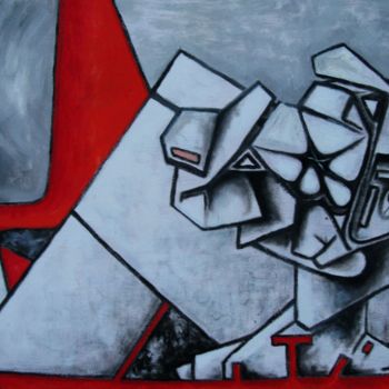 Картина под названием "титановое небо, ала…" - Alexandr Cucumber, Подлинное произведение искусства, Масло Установлен на Дере…