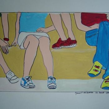 Painting titled "10-2005 - FRIENDS" by Marie C. Cudraz, Original Artwork, Oil