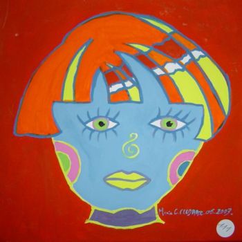 Painting titled "06-2003 - PSYCHEDEL…" by Marie C. Cudraz, Original Artwork, Oil