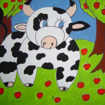 Painting titled "11-2005 - Miss Meuh…" by Marie C. Cudraz, Original Artwork, Other