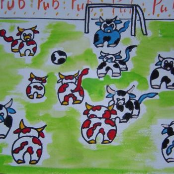 Painting titled "11-2005 - Hors Jeu…" by Marie C. Cudraz, Original Artwork, Other