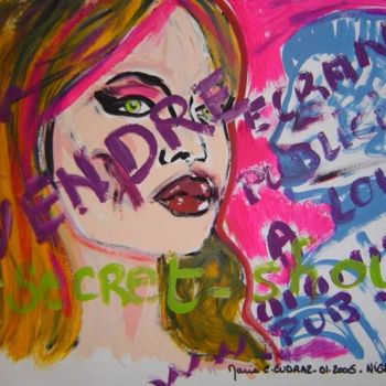Painting titled "01-2006 - NIGHTMARE…" by Marie C. Cudraz, Original Artwork, Other