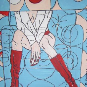 Painting titled "01-2006 - BOTTES &…" by Marie C. Cudraz, Original Artwork, Oil