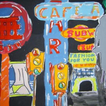 Painting titled "03-2006 - WALK NIGH…" by Marie C. Cudraz, Original Artwork
