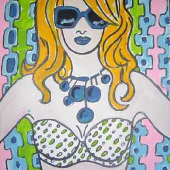 Painting titled "03-2006 - 60's HERO…" by Marie C. Cudraz, Original Artwork, Oil