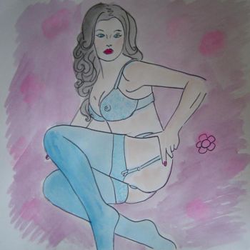 Painting titled "06-2006 - Mademoise…" by Marie C. Cudraz, Original Artwork, Other