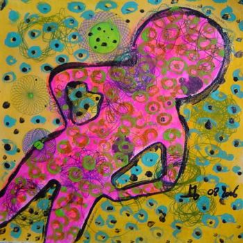 Painting titled "08-2006- FUNKY 2 -…" by Marie C. Cudraz, Original Artwork, Other