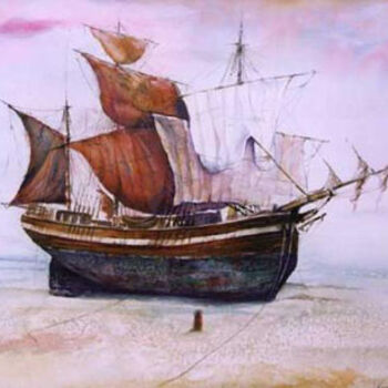 Malerei mit dem Titel "Marea baja" von Javier Escudero Cuervas-Mons, Original-Kunstwerk