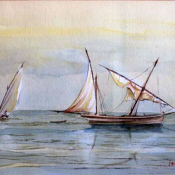 Pintura intitulada "La pesca" por Javier Escudero Cuervas-Mons, Obras de arte originais