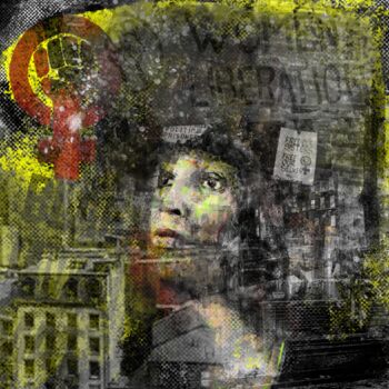 Arts numériques intitulée "Angela Davis." par Facundo Varas, Œuvre d'art originale, Photo montage