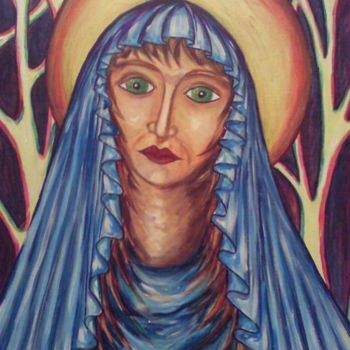 Schilderij getiteld "La Madre del Christ…" door L'Homme Aux Pieds De Caoutchouc, Der Man, Origineel Kunstwerk, Anders