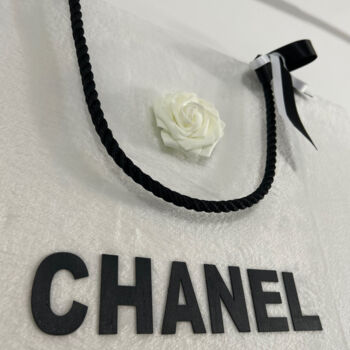 Sculpture titled "Fluffy Bag Chanel W…" by Cupydo, Original Artwork, Collages Mounted on Wood Panel
