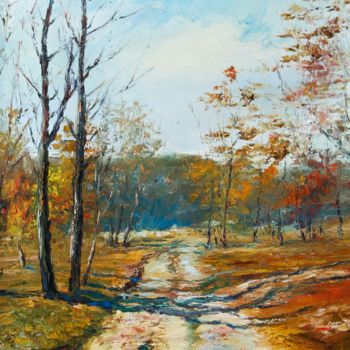 Painting titled "Golden Autumn" by Alexander Jose, Original Artwork, Oil