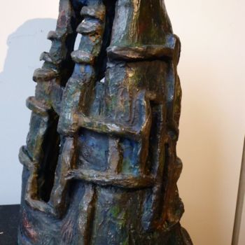 Sculpture titled "Terre cuite, patiné…" by Berry, Original Artwork, Terra cotta