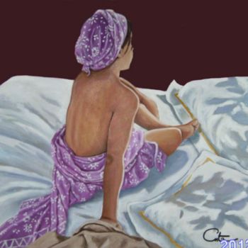 Malerei mit dem Titel "le paréo violet" von Curt, Original-Kunstwerk, Öl