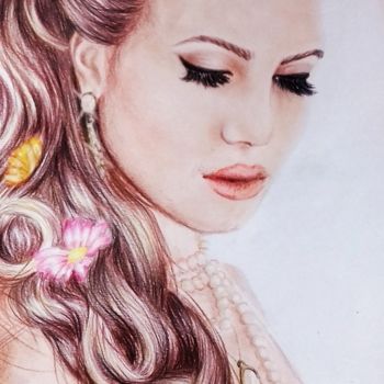 Painting titled "" La sposa "" by Kézia Curty, Original Artwork, Pastel