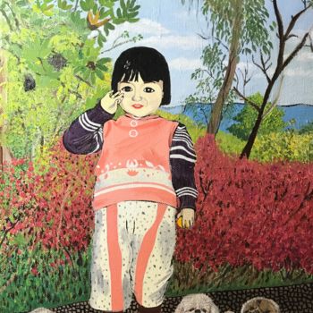 Painting titled "Childhood re-invent…" by Chippy Chow Mein, Original Artwork
