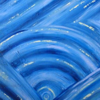 Pittura intitolato "Ondes bleues" da Chantal Vieira, Opera d'arte originale, Acrilico