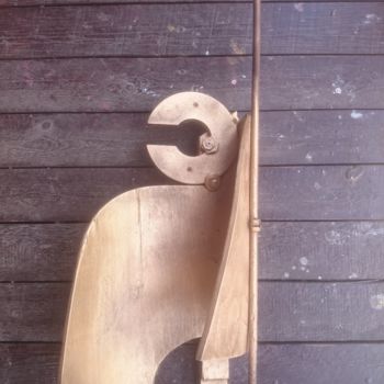 Sculptuur getiteld "The Knight from the…" door Alexey Nickolay, Origineel Kunstwerk, Hout