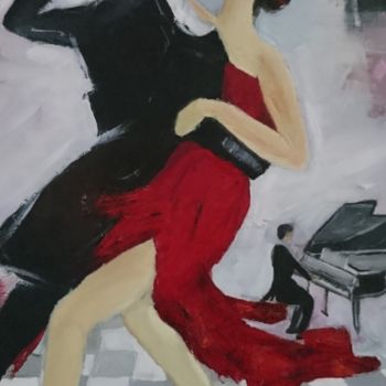 Painting titled "Le tango" by Vanessa Vergé, Original Artwork, Oil