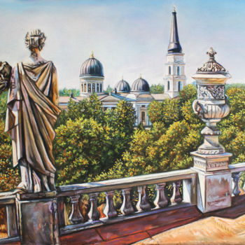 Painting titled ""Вид с дома Русова…" by Sviatoslav Lavrusenko, Original Artwork, Pastel