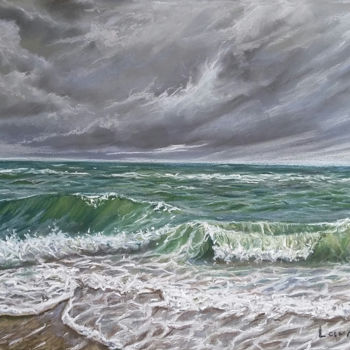 Painting titled "Storm" by Sviatoslav Lavrusenko, Original Artwork, Pastel