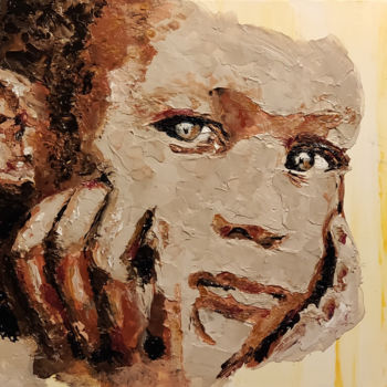 Pintura titulada "African Kid" por William Chemin, Obra de arte original, Acrílico Montado en Bastidor de camilla de madera