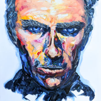 Peinture intitulée "Clint Eastwood" par William Chemin, Œuvre d'art originale, Acrylique Monté sur Châssis en bois