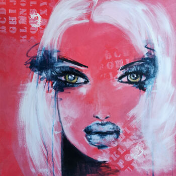 Pintura titulada "Pink" por Cyanlimo, Obra de arte original, Acrílico Montado en Bastidor de camilla de madera