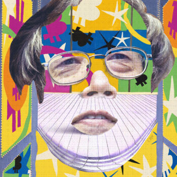 Arts numériques intitulée "Face of Satoshi #3" par Cyber Rex, Œuvre d'art originale, Collage numérique