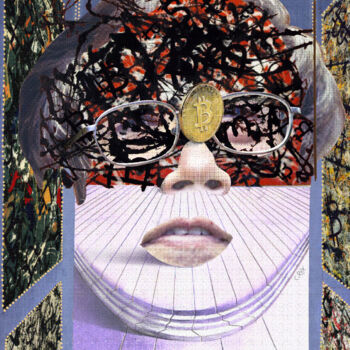 Digital Arts titled "Face of Satoshi #4" by Cyber Rex, Original Artwork, Digital Collage