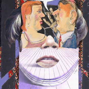Digitale Kunst getiteld "Face of Satoshi #20" door Cyber Rex, Origineel Kunstwerk, Digitale collage