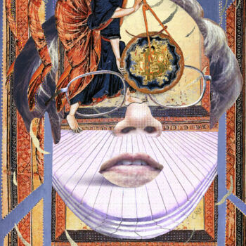 Digitale Kunst getiteld "Face of Satoshi #22" door Cyber Rex, Origineel Kunstwerk, Digitale collage