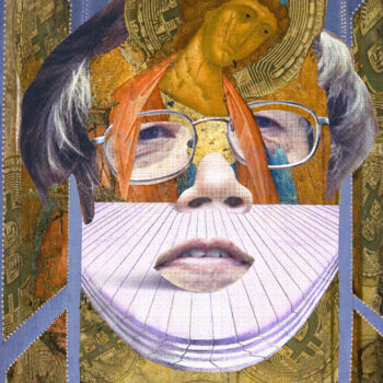 Arte digitale intitolato "Face of Satoshi #26" da Cyber Rex, Opera d'arte originale, Collage digitale