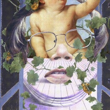 Arte digitale intitolato "Face of Satoshi #27" da Cyber Rex, Opera d'arte originale, Collage digitale