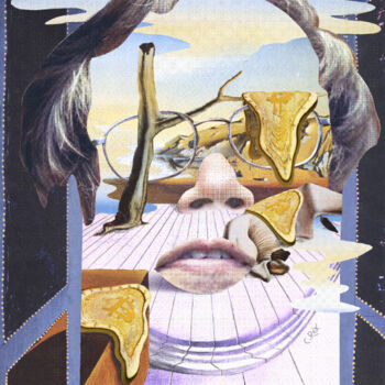Digital Arts titled "Face of Satoshi #28" by Cyber Rex, Original Artwork, Digital Collage